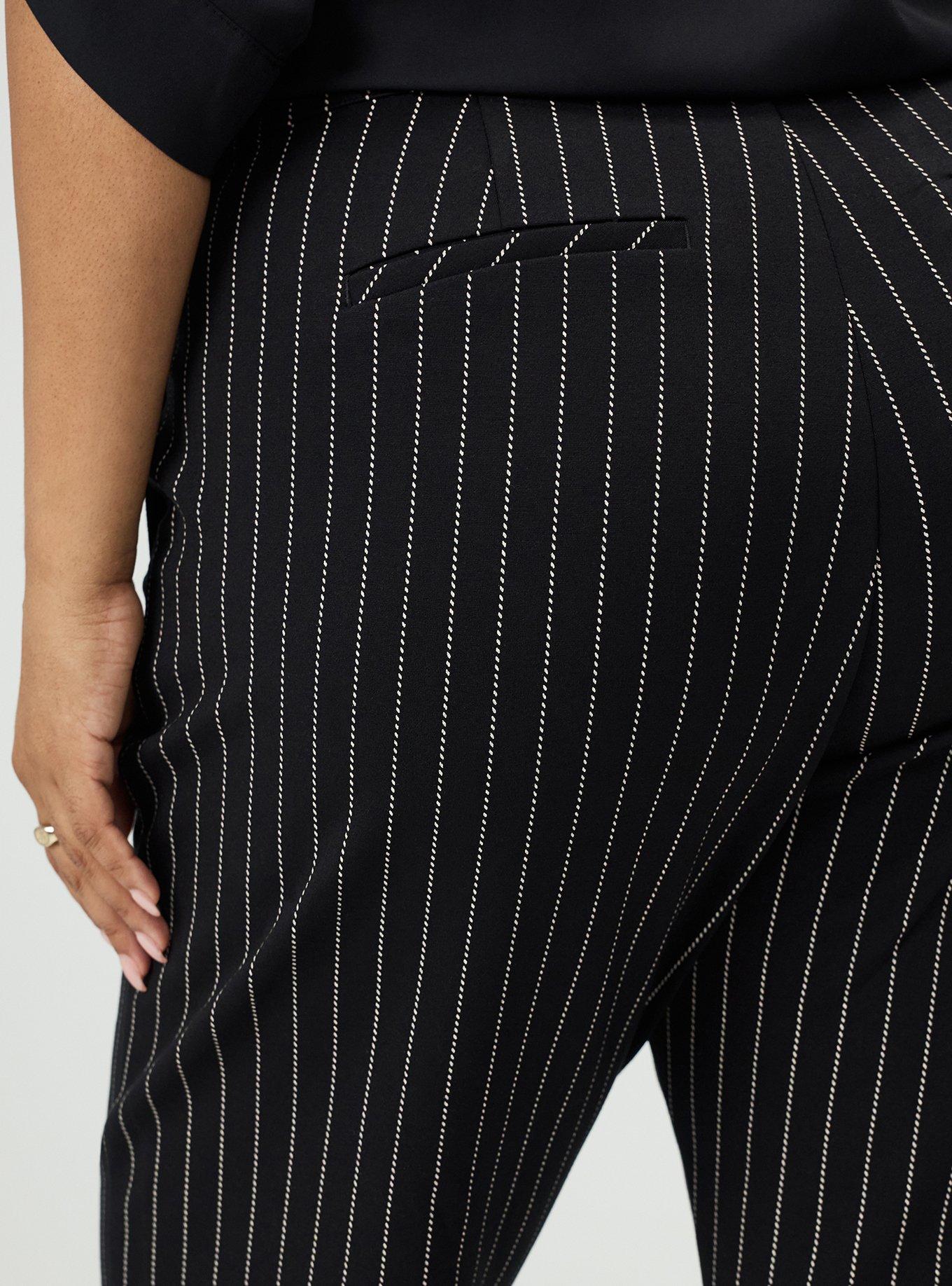 Modern Slim High-Rise Trouser, TEDDY PINSTRIPE DEEP BLACK, alternate