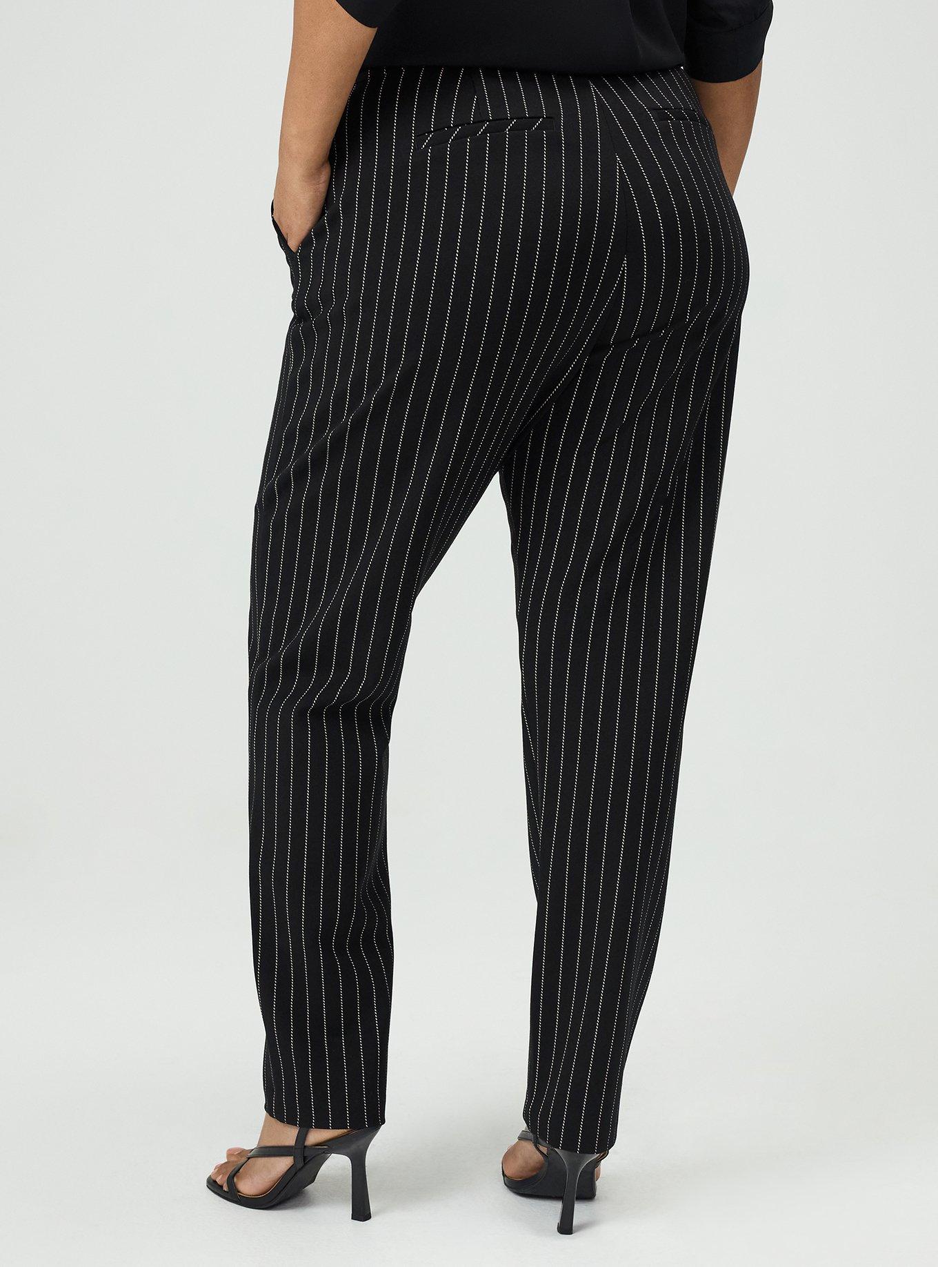 Modern Slim High-Rise Trouser, TEDDY PINSTRIPE DEEP BLACK, alternate