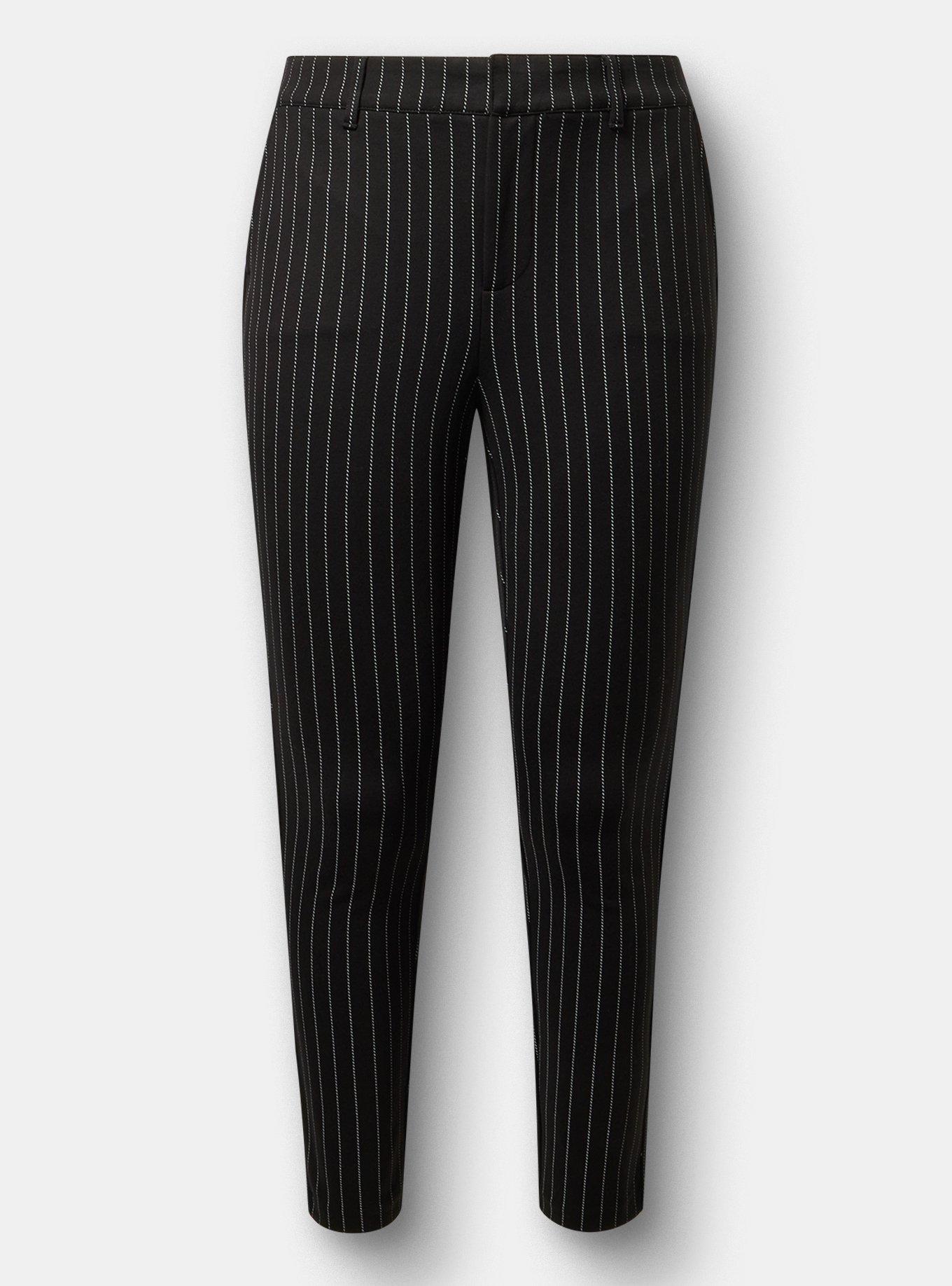 Modern Slim High-Rise Trouser, TEDDY PINSTRIPE DEEP BLACK, flat