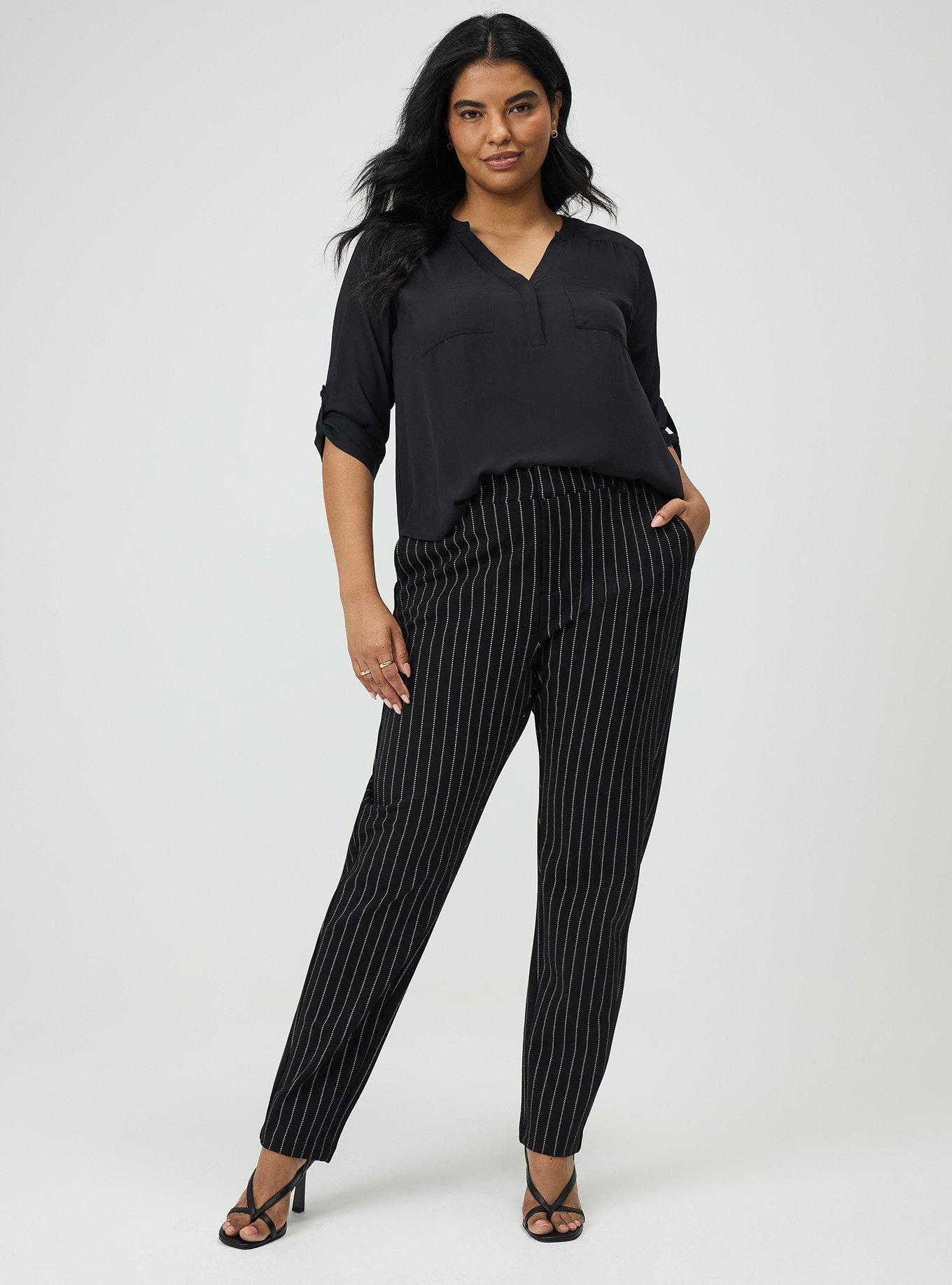 Modern Slim High-Rise Trouser, TEDDY PINSTRIPE DEEP BLACK, hi-res