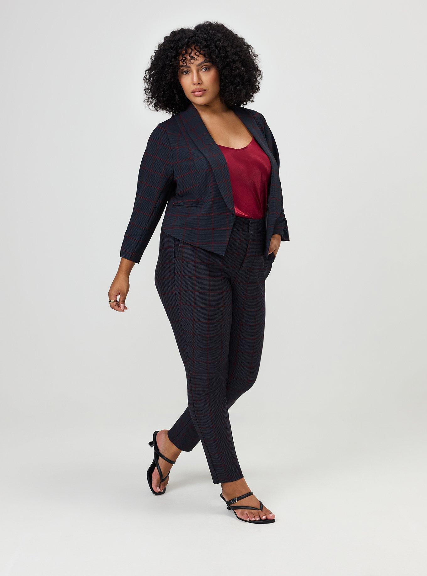 Modern Slim High-Rise Trouser, GLADIS PLAID GRAY, alternate