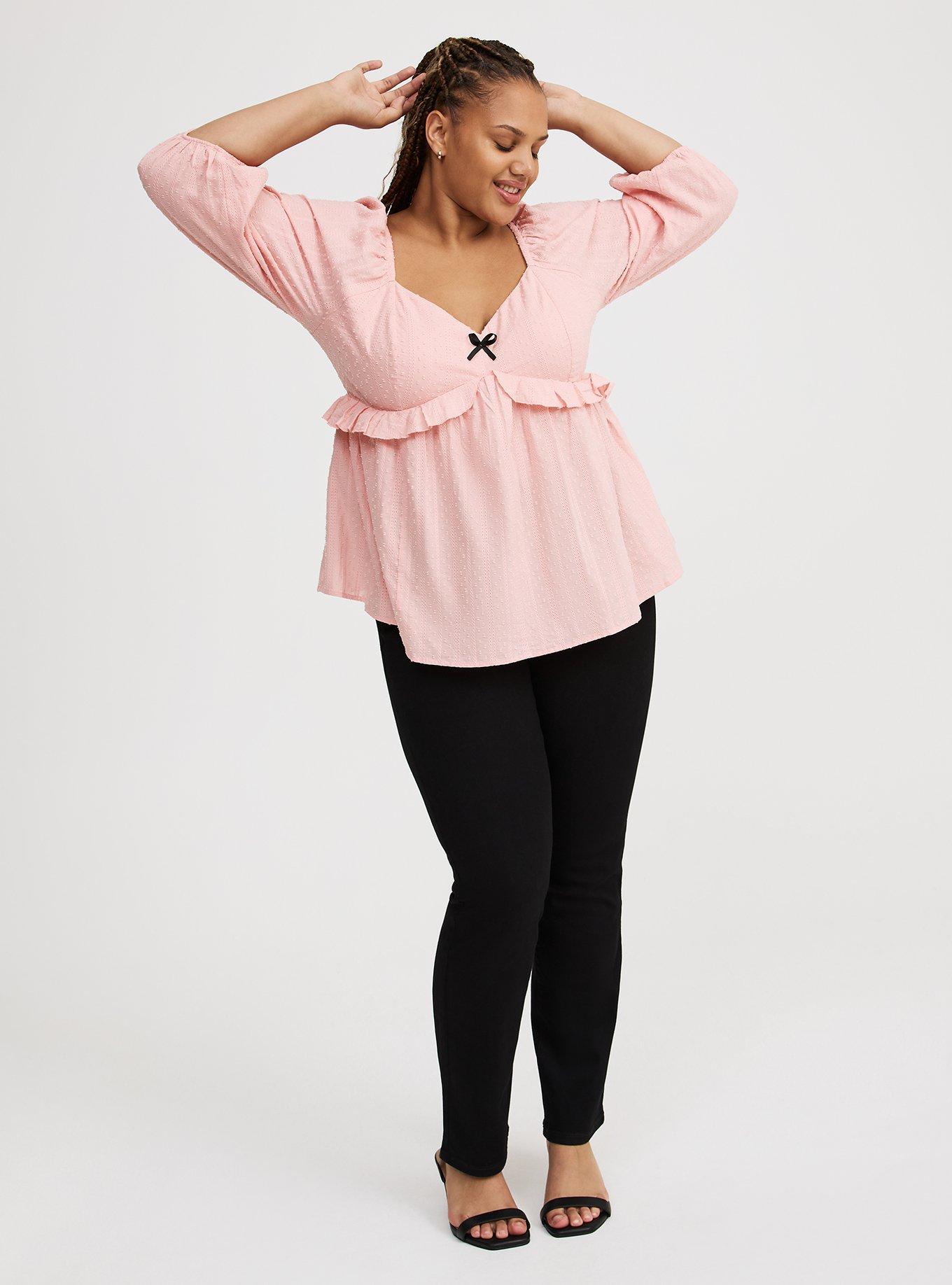 Peplum Dobby Top