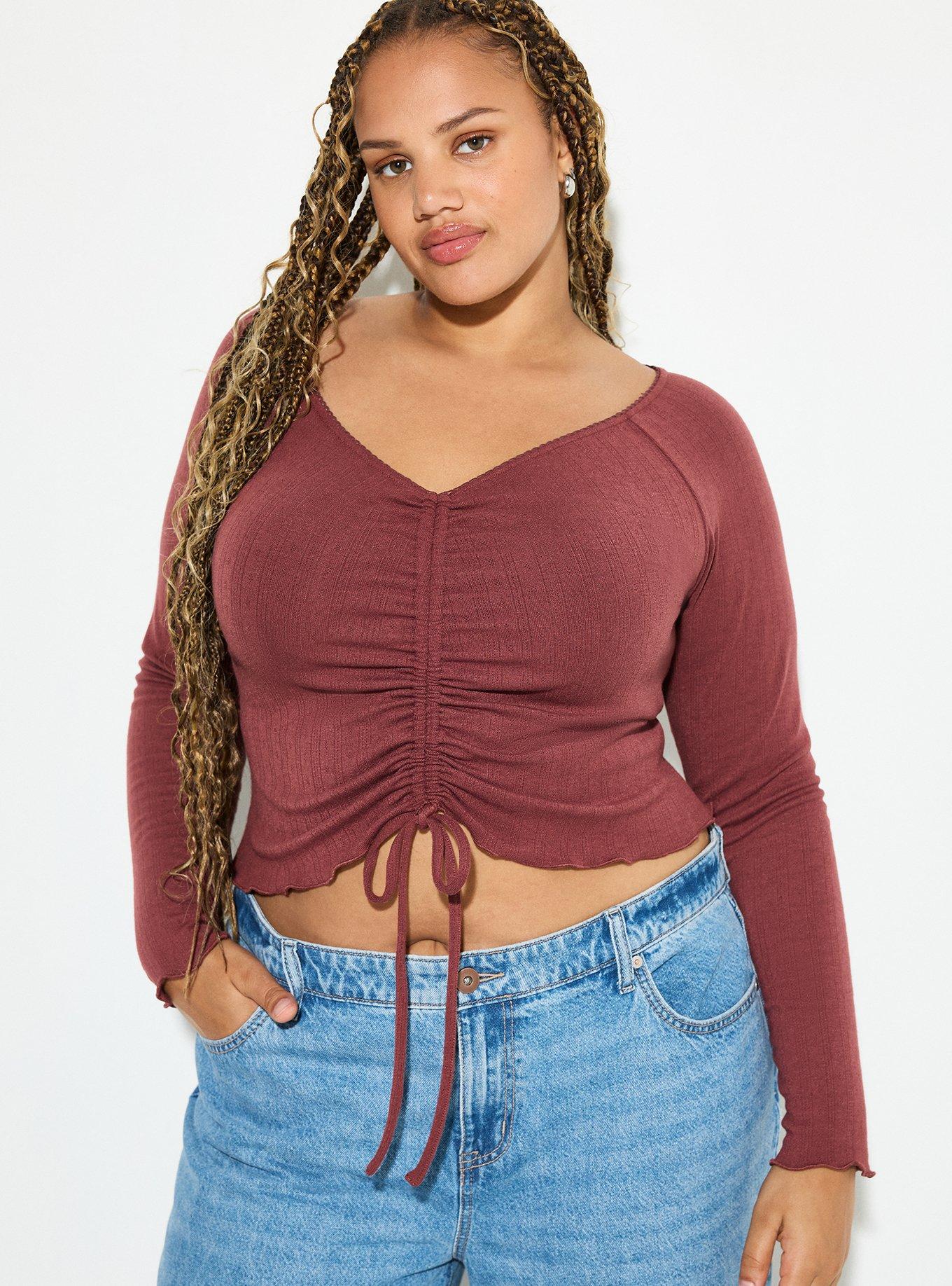 Plus Size - LoveSick Cinch-Front Long-Sleeve Top - Torrid