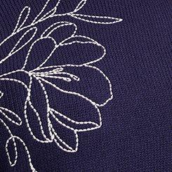 Drop Shoulder Pullover Sweater, PEACOAT, swatch