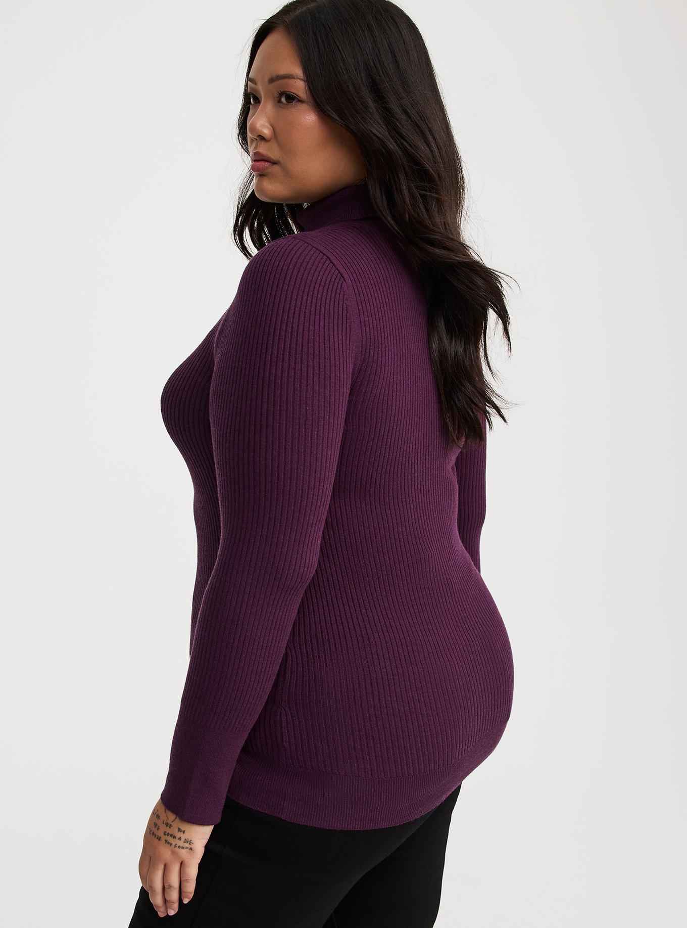 Mock Neck Ribbed Sweater