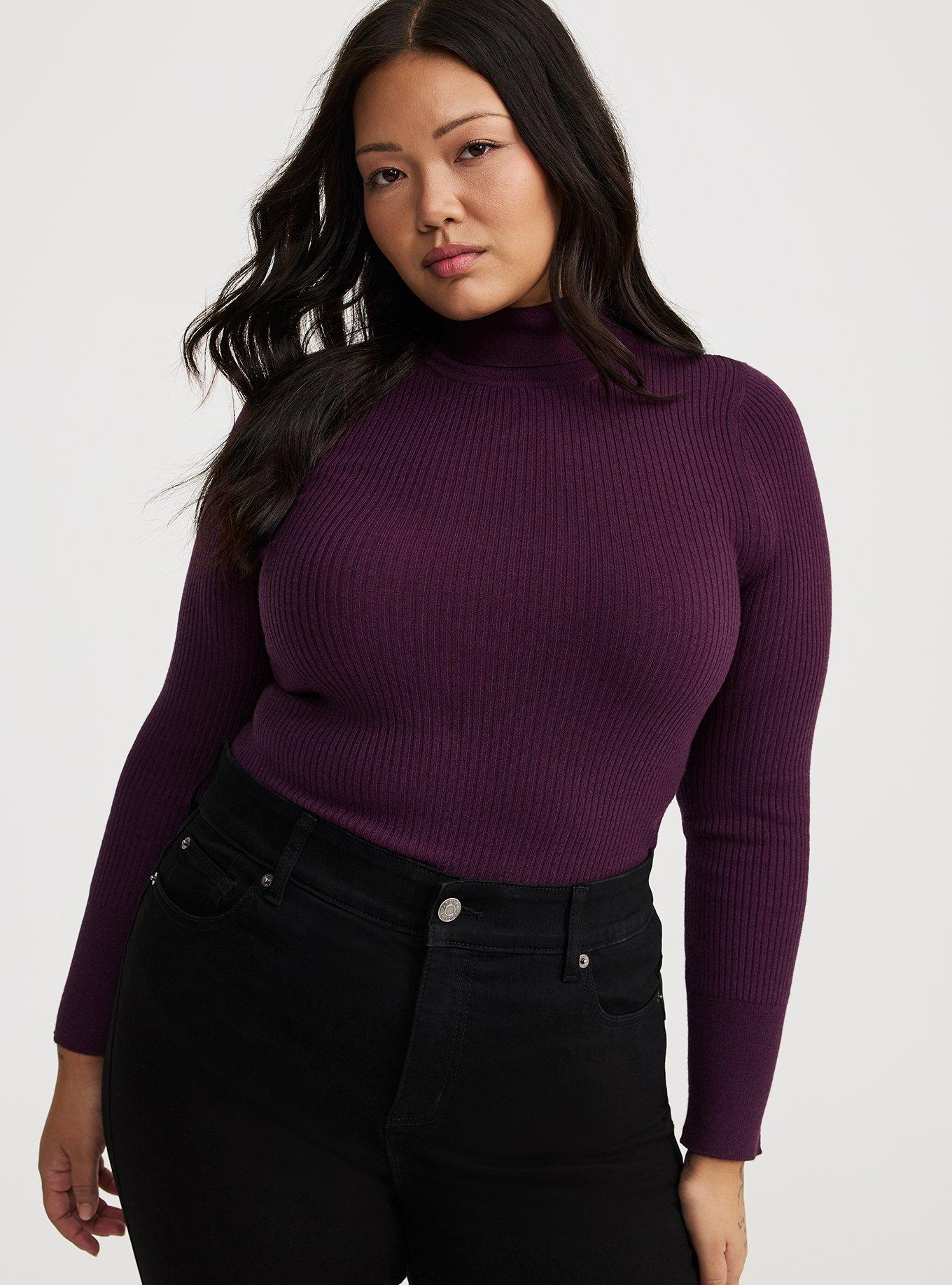 Mock Neck Ribbed Sweater