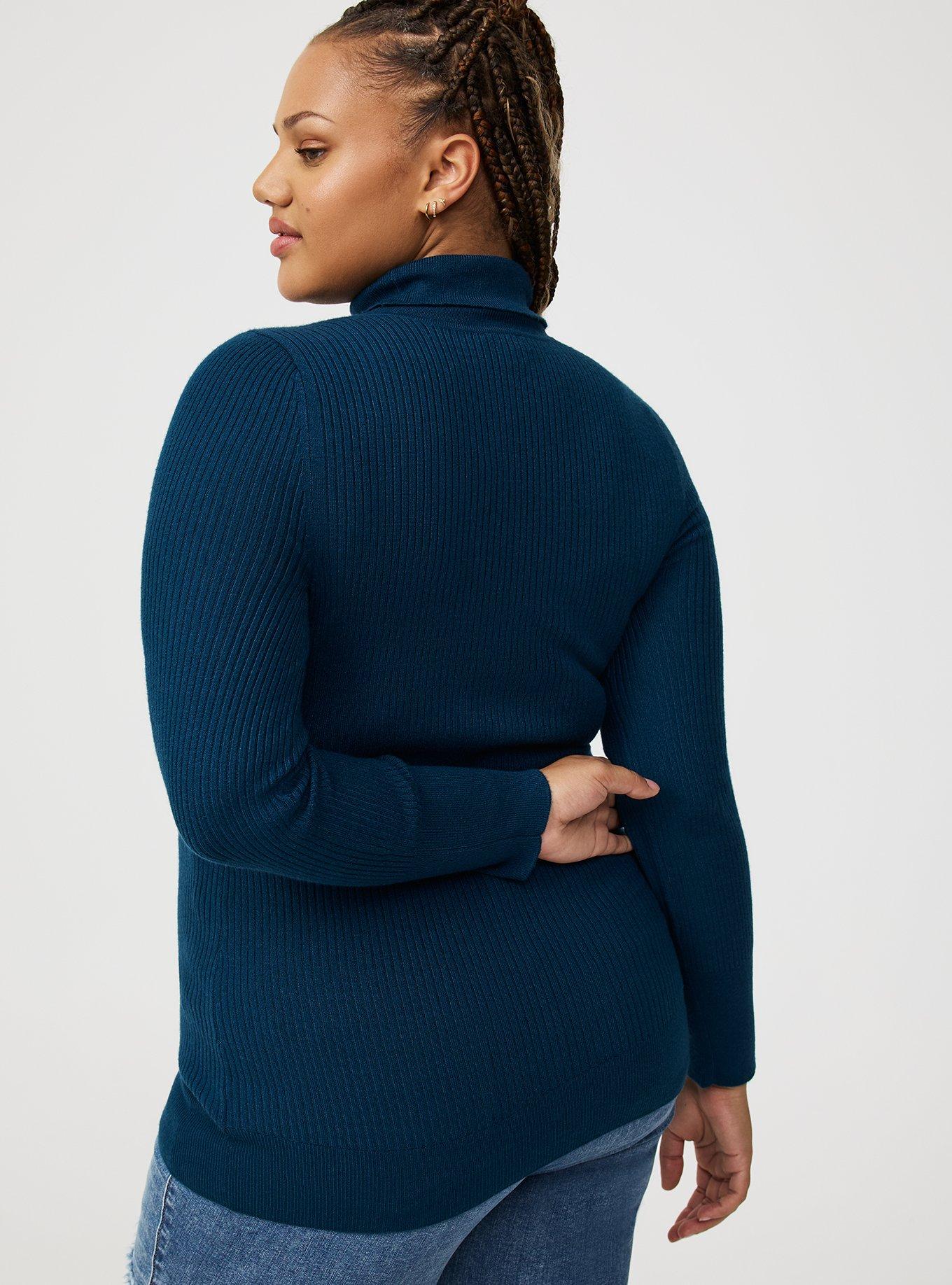 Mock Neck Ribbed Sweater