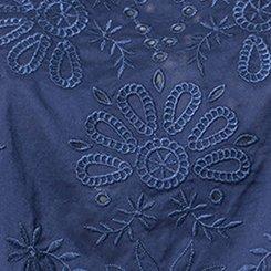 Peplum Cotton Eyelet Blouse, PEACOAT, swatch