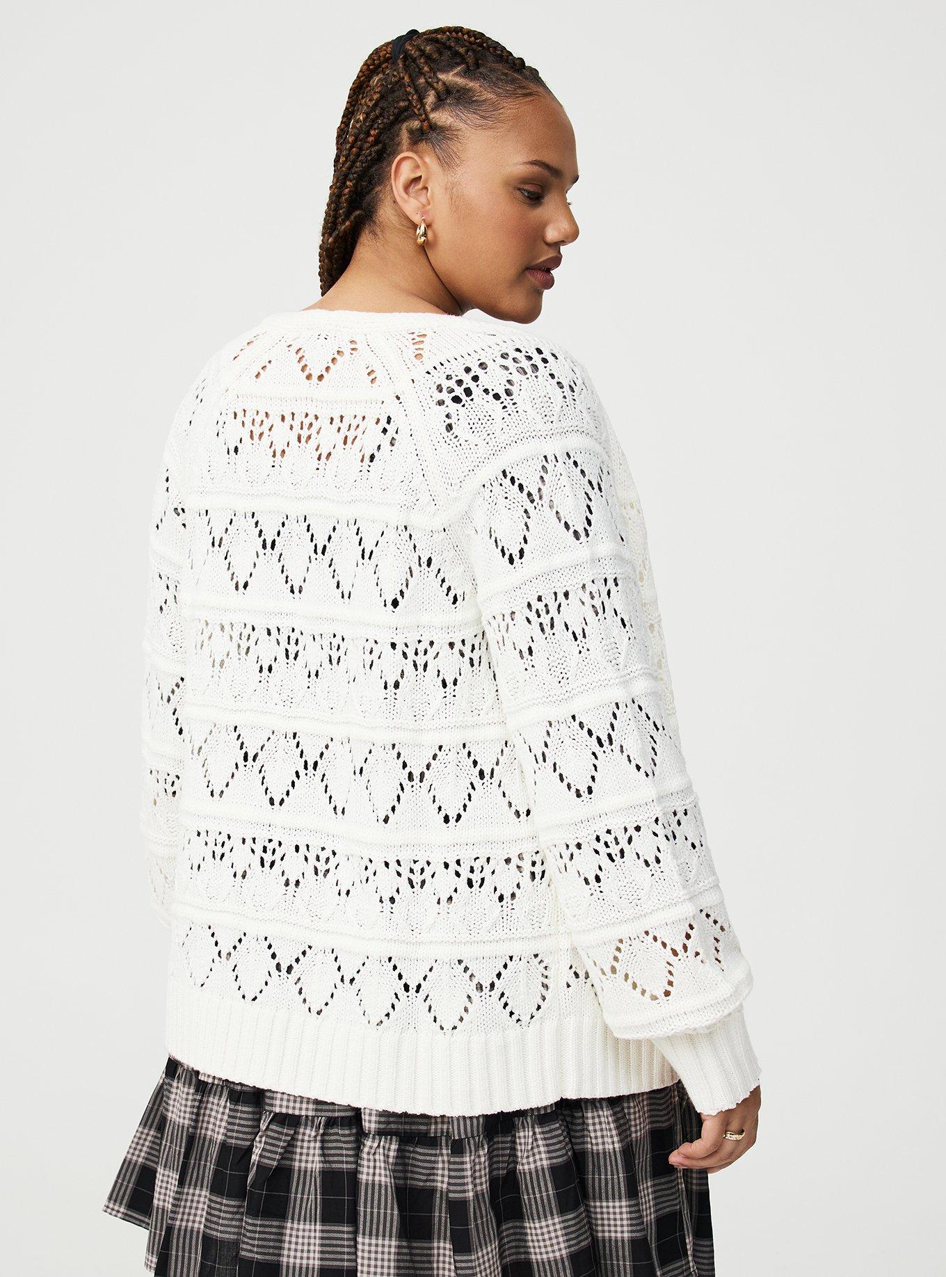 Pointelle Sleeve Cardigan
