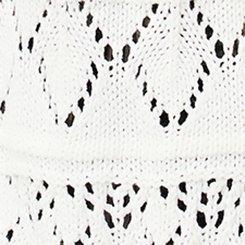 Pointelle Sleeve Cardigan, WHISPER WHITE, swatch