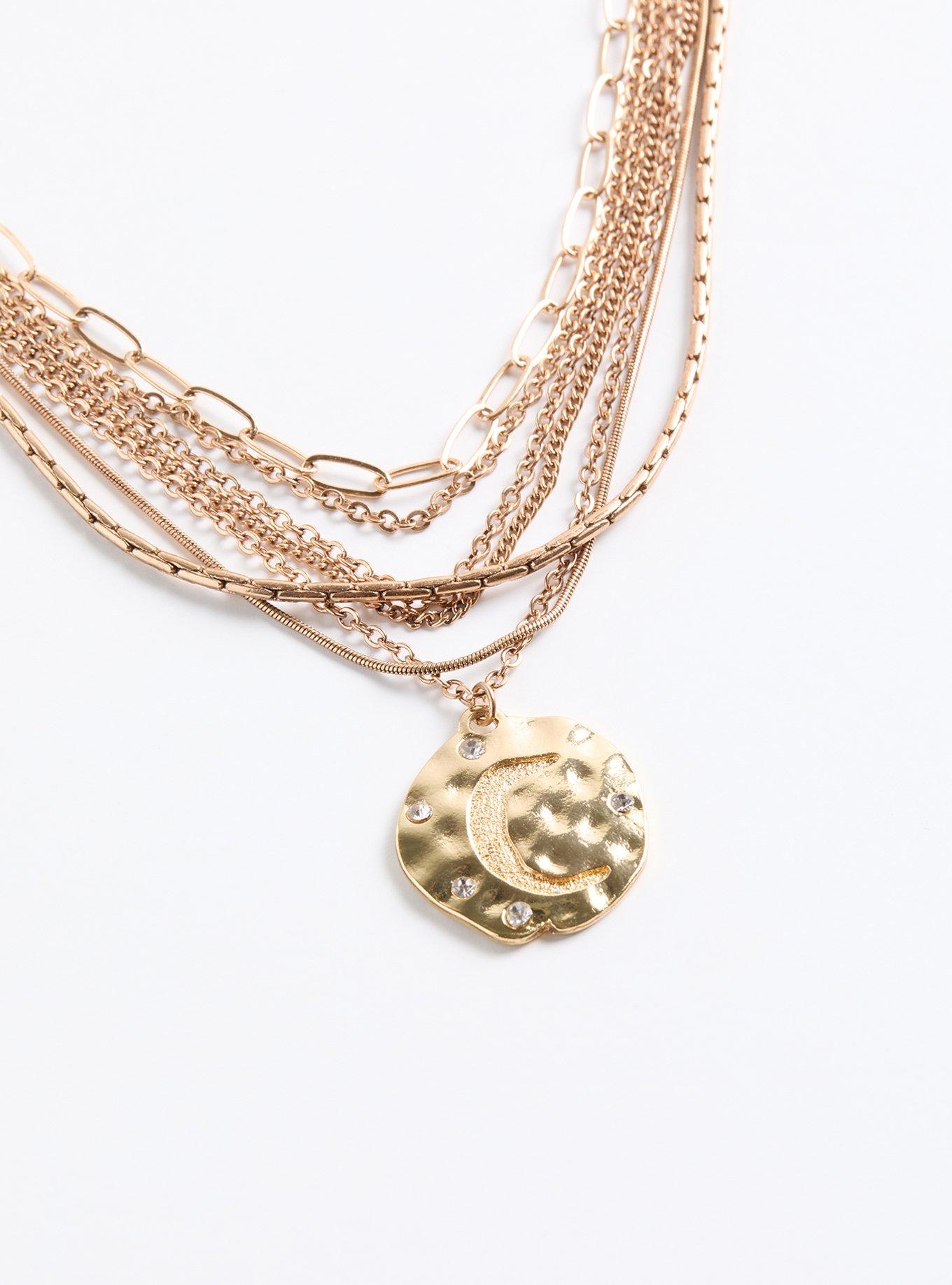 Moon Disc Layered Necklace