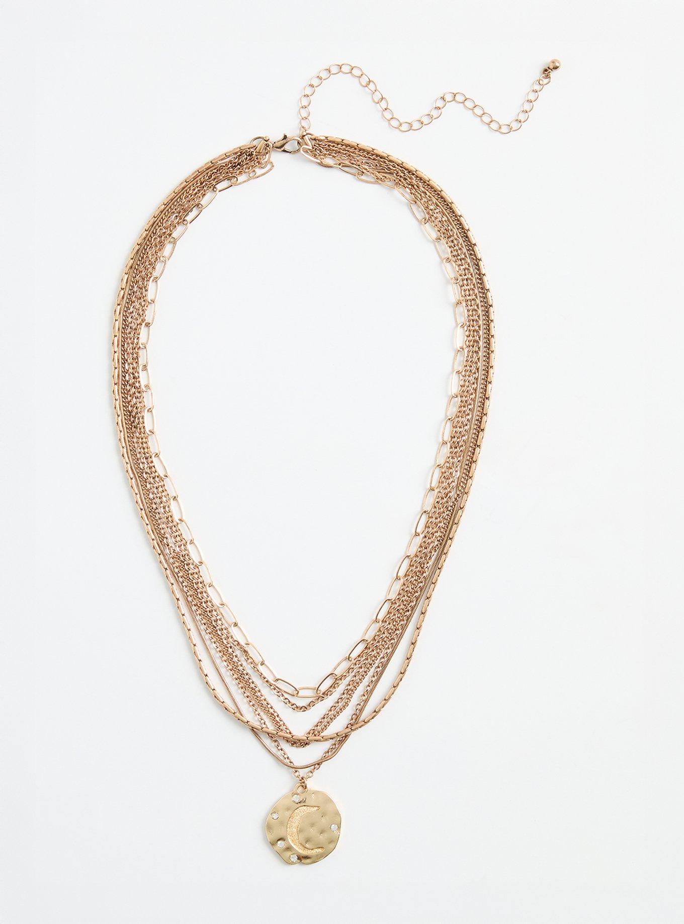 Moon Disc Layered Necklace