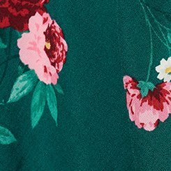 Puff Sleeve Corset Top, CHEERFUL ROSES FLORAL GREEN, swatch