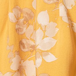 Plus Size Puff Sleeve Corset Top, LIANNA FLORAL MUSTARD, swatch