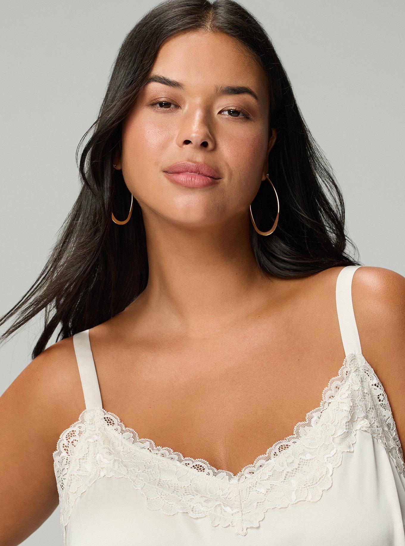 Satin Lace Trim Cami, WIND CHIME, alternate