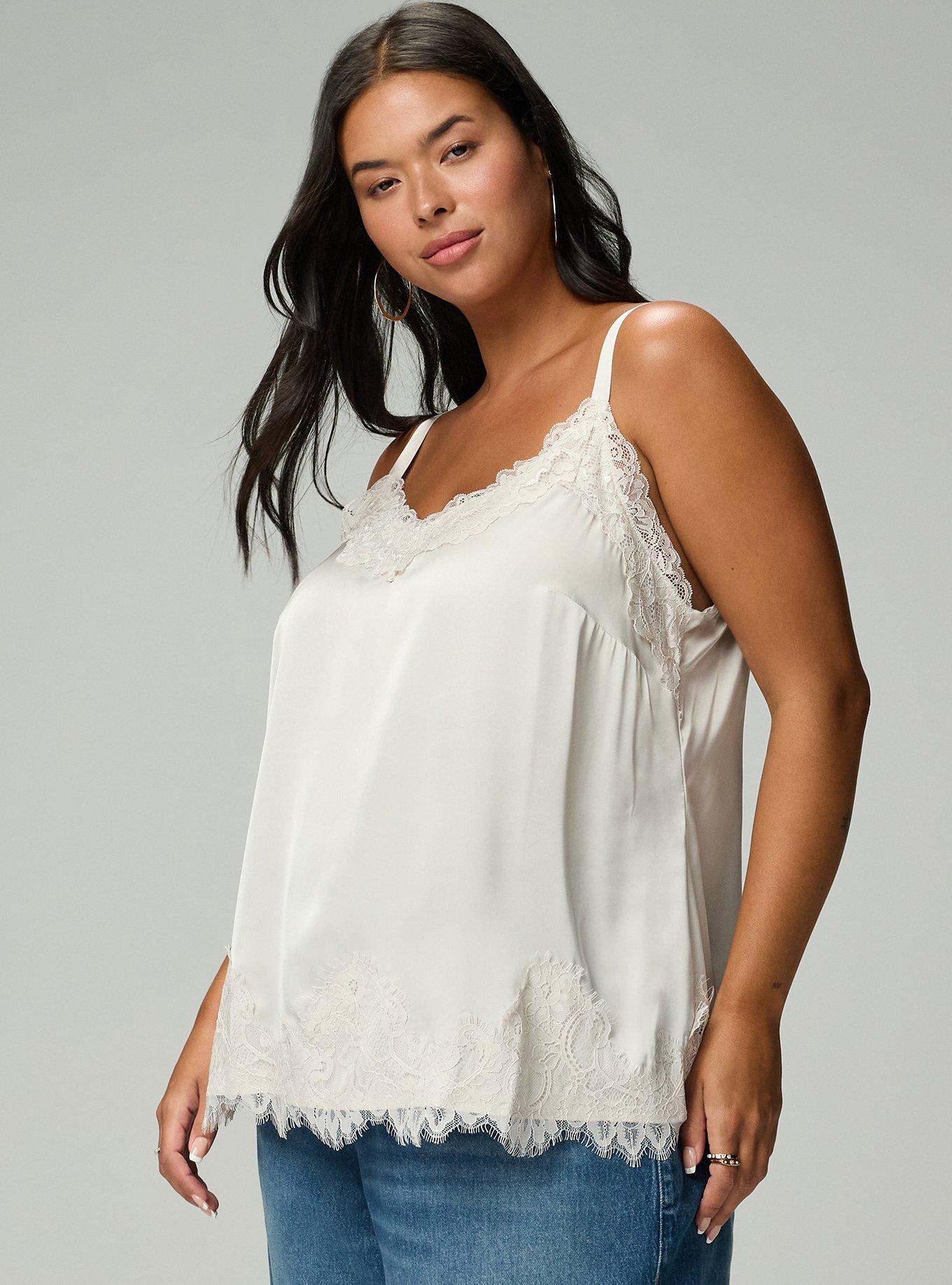 Satin Lace Trim Cami, WIND CHIME, alternate