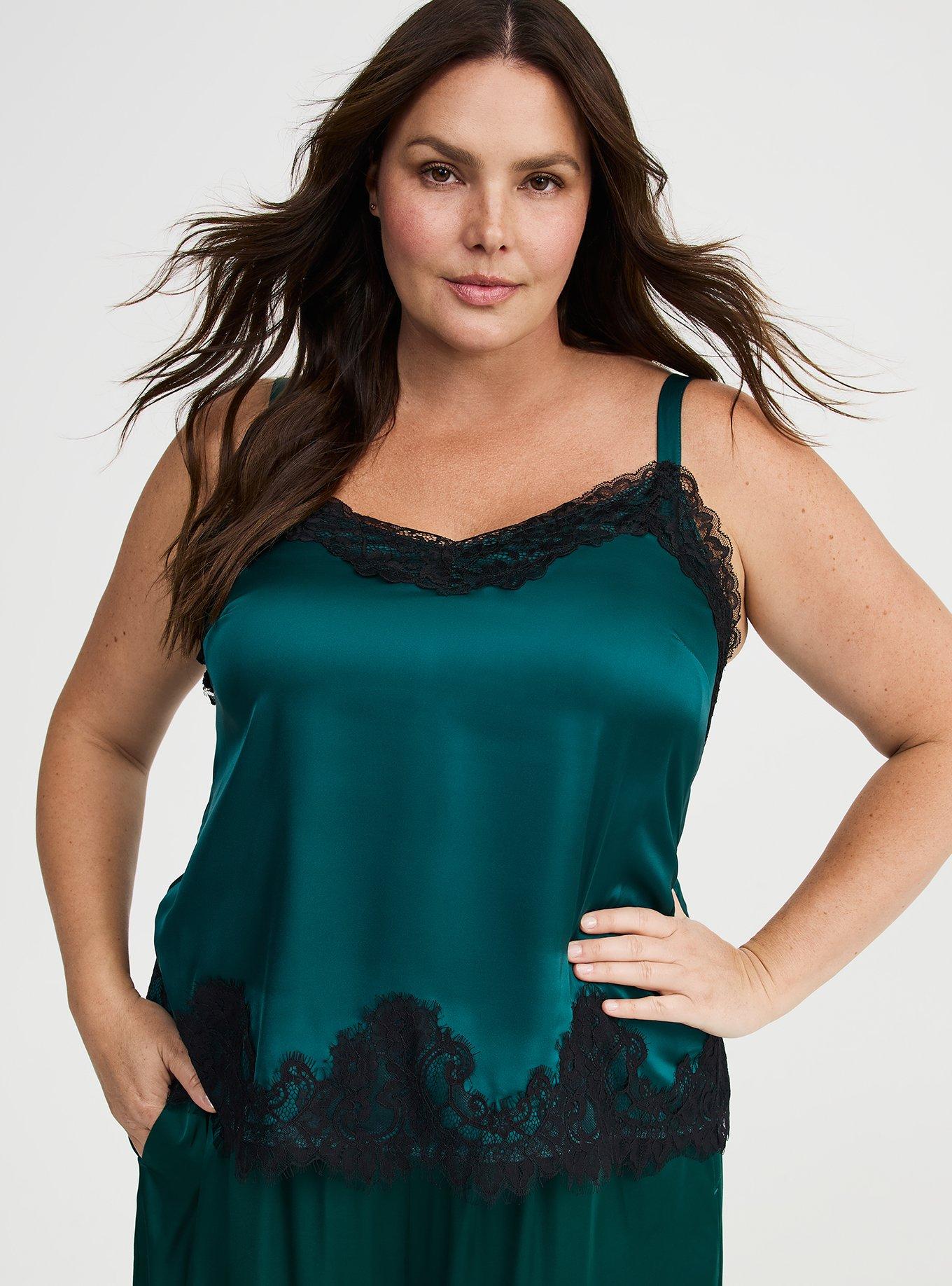 Plus Size - Satin Lace Trim Cami - Torrid