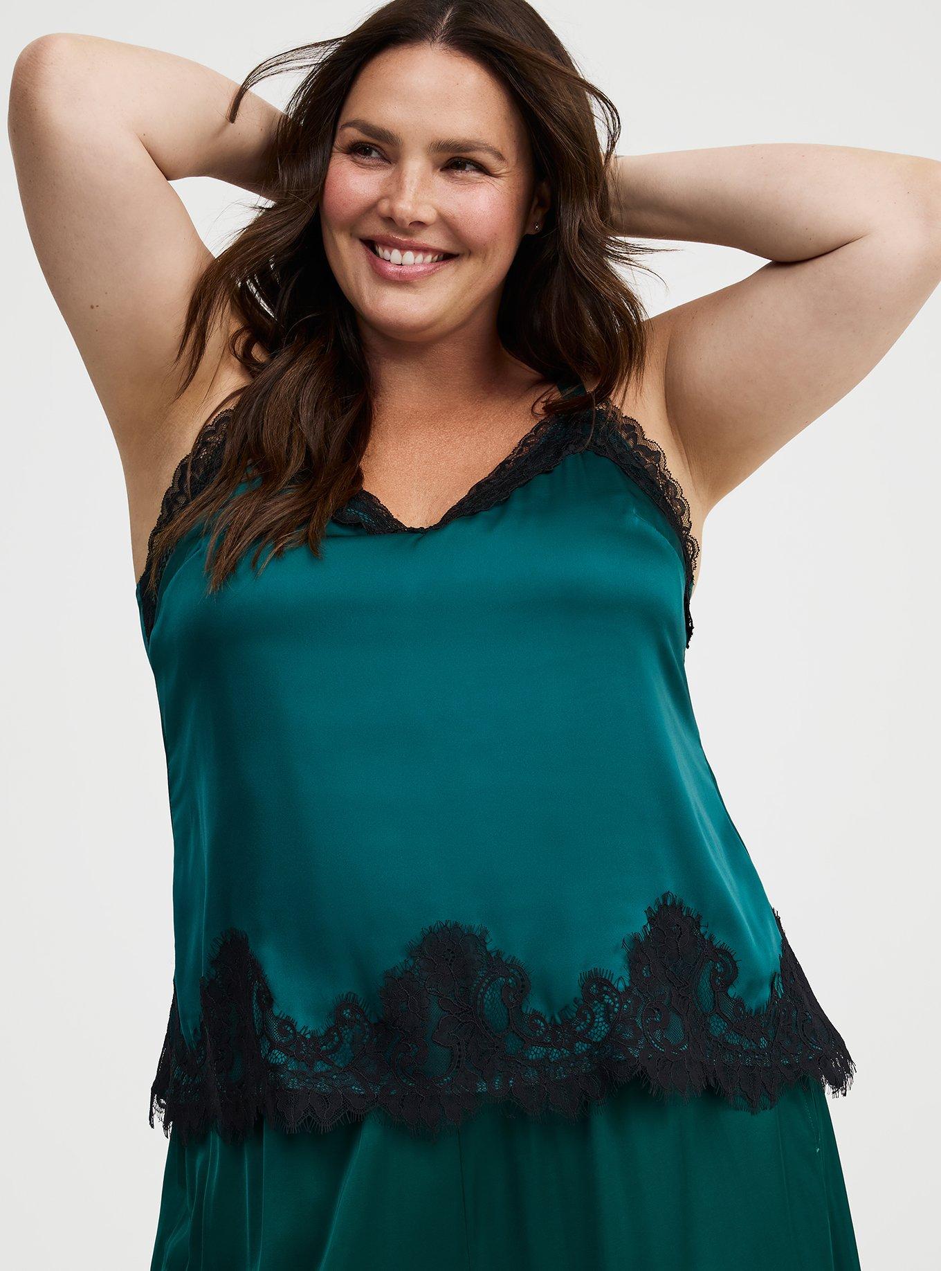Plus Size - Satin Lace Trim Cami - Torrid