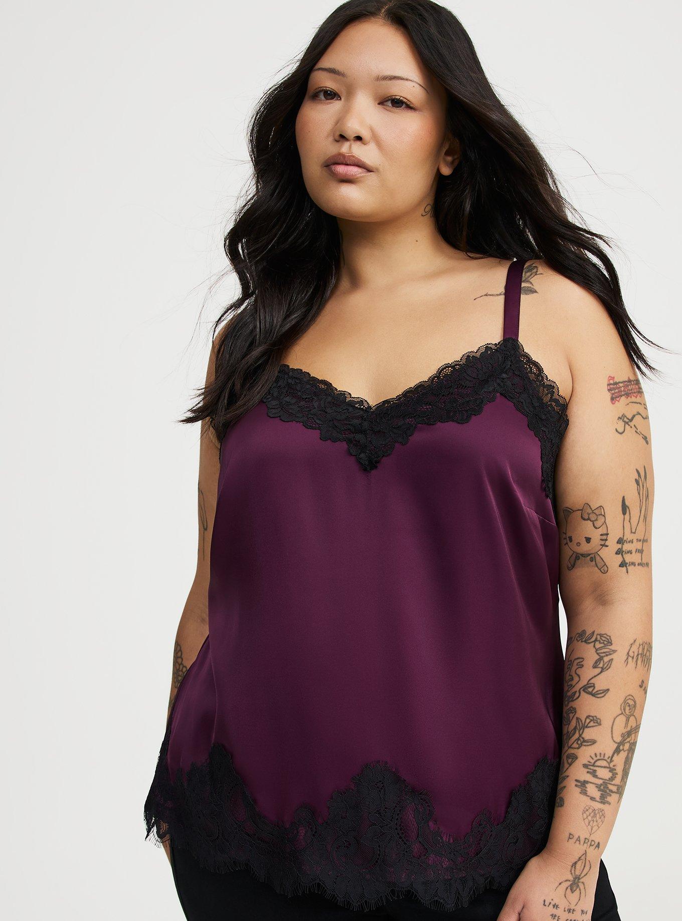 Satin Lace Trim Cami