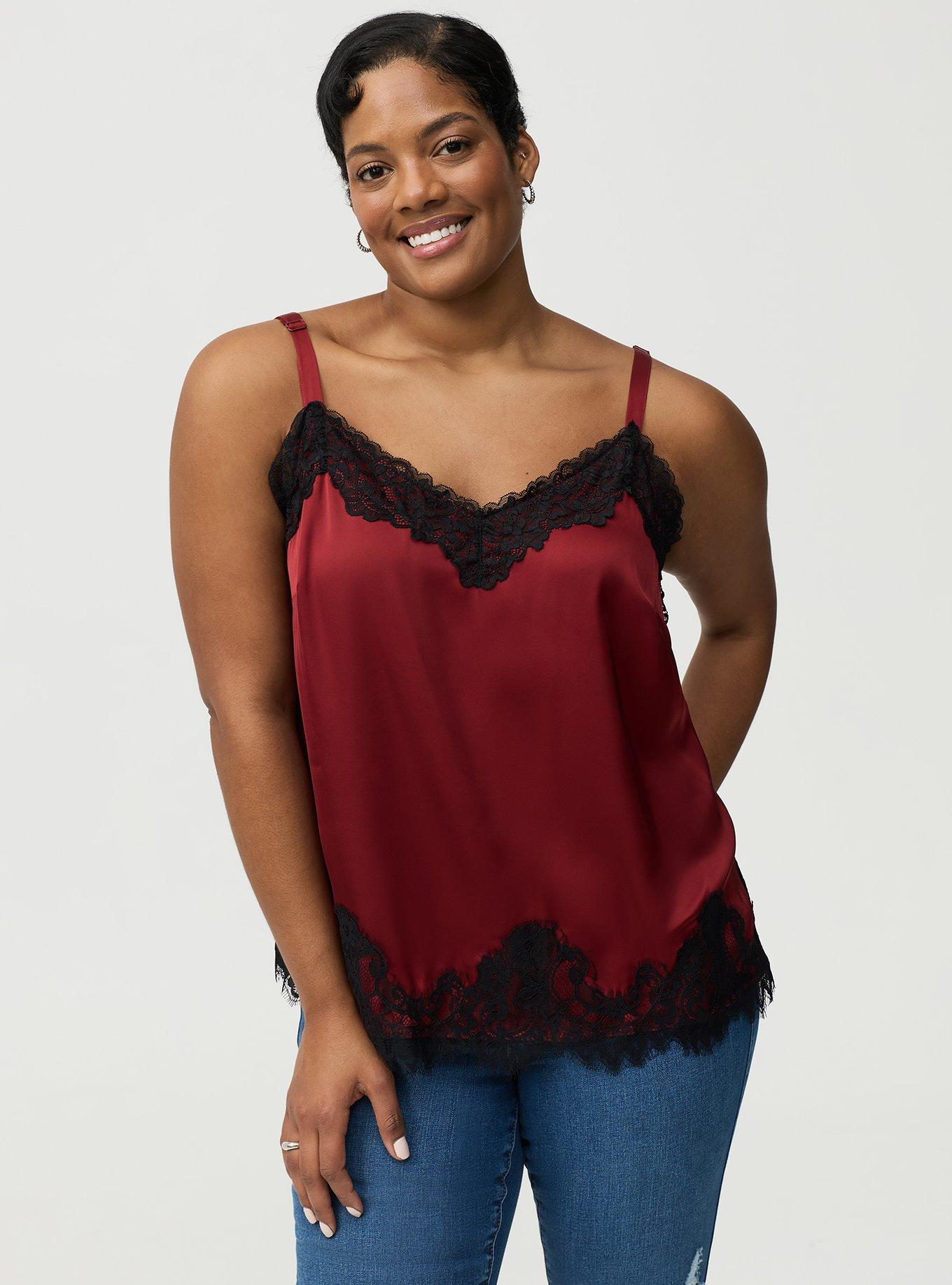 トップス Andmary Everyday lace camisole Plus Size - Satin Lace Trim Cami - Torrid