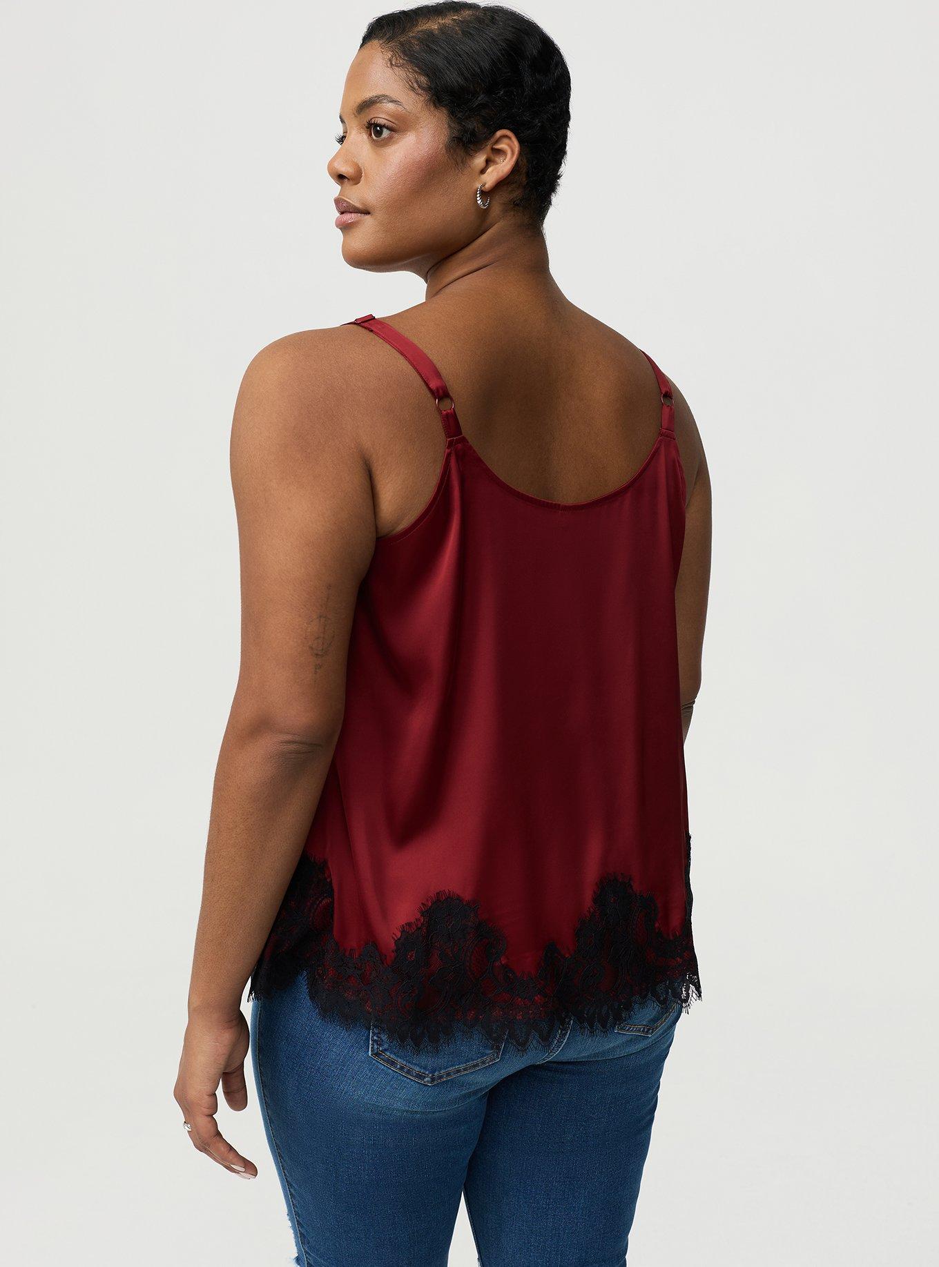 Plus Size - Satin Lace Trim Cami - Torrid