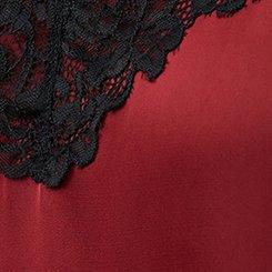 Satin Lace Trim Cami, SYRAH, swatch