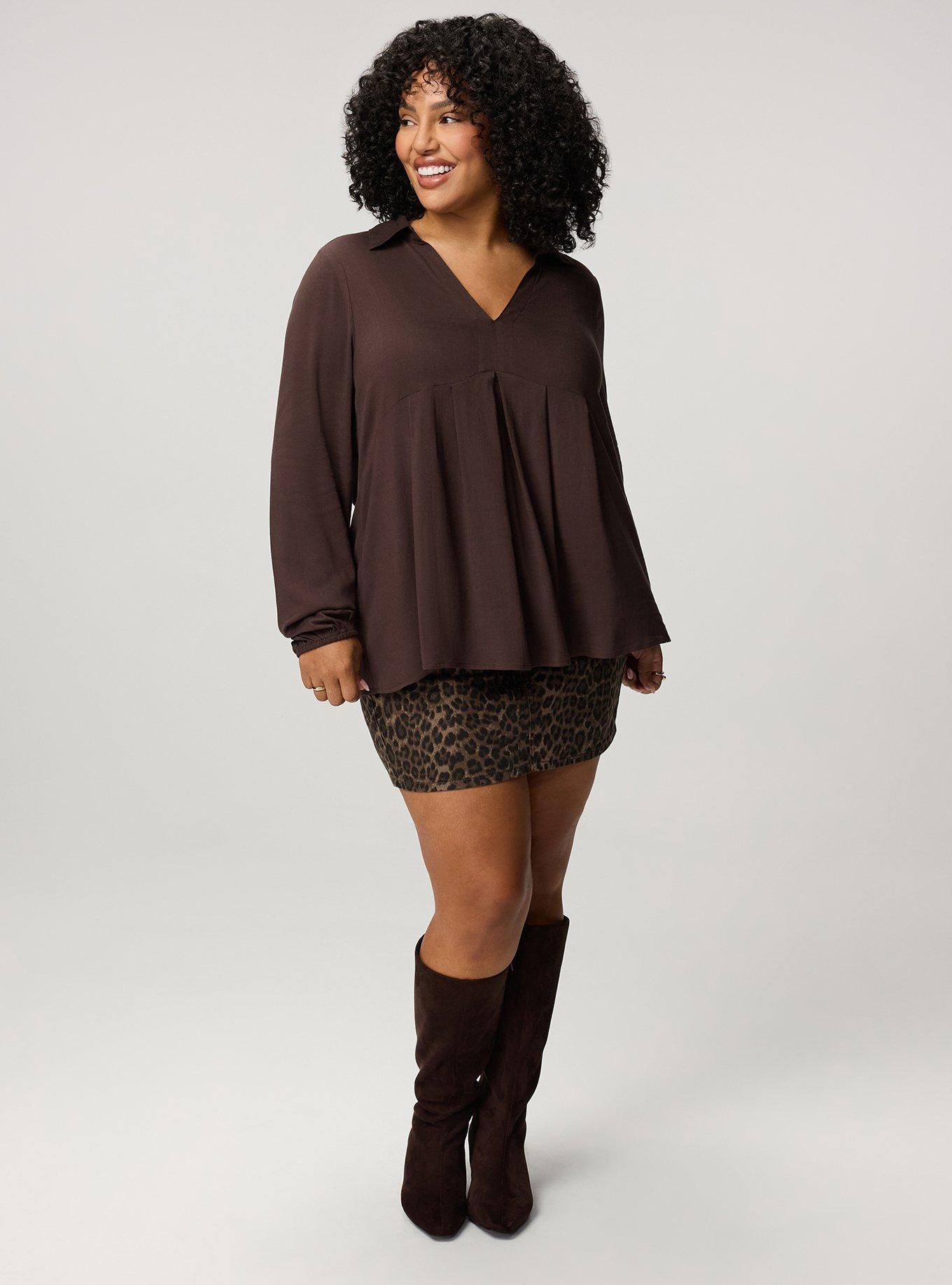Plus Size Hi-Lo Tunic Top, JAVA, alternate