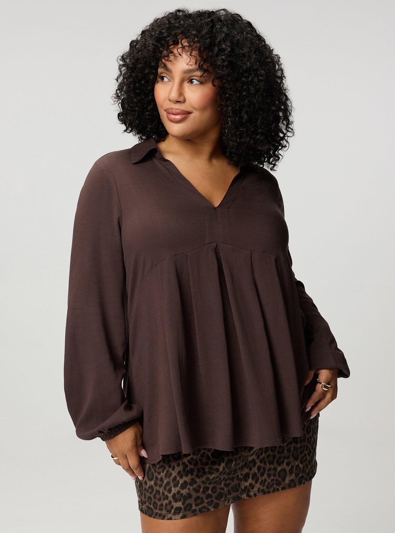 Plus Size Hi-Lo Tunic Top, JAVA, hi-res