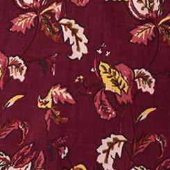 Plus Size Hi-Lo Tunic Top, SOFIA JACOBEAN BURGUNDY, swatch