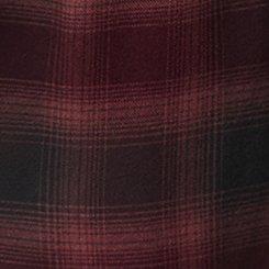 Lizzie Flannel Button-Down Tunic Shirt, MAUD PLAID WINETASTING, swatch