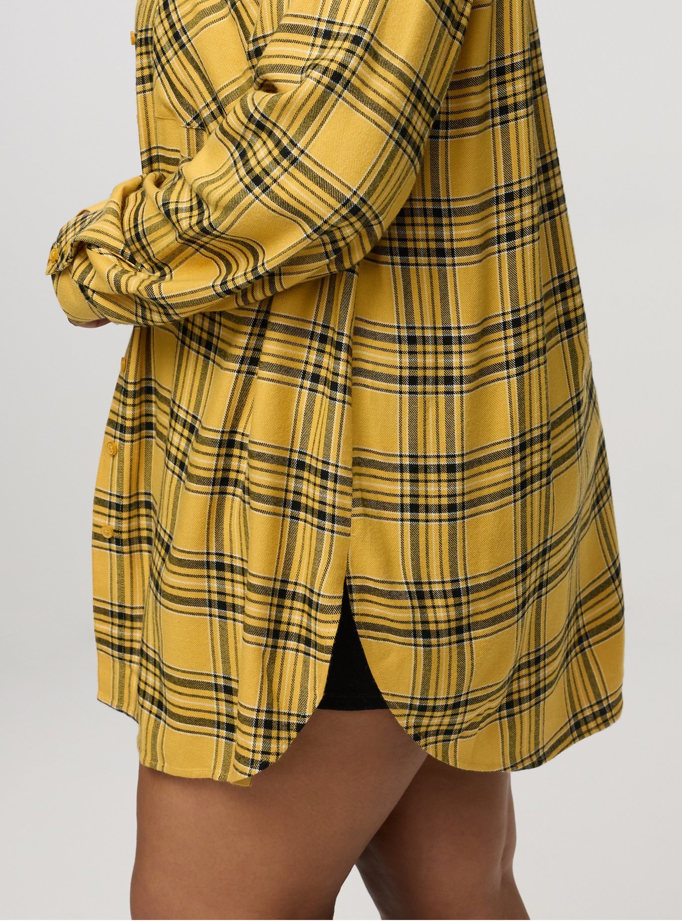 Lizzie Flannel Tunic, SHALL WE PLAID MUSTARD, alternate