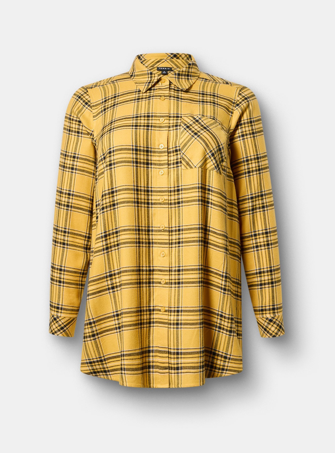 Lizzie Flannel Tunic, SHALL WE PLAID MUSTARD, hi-res