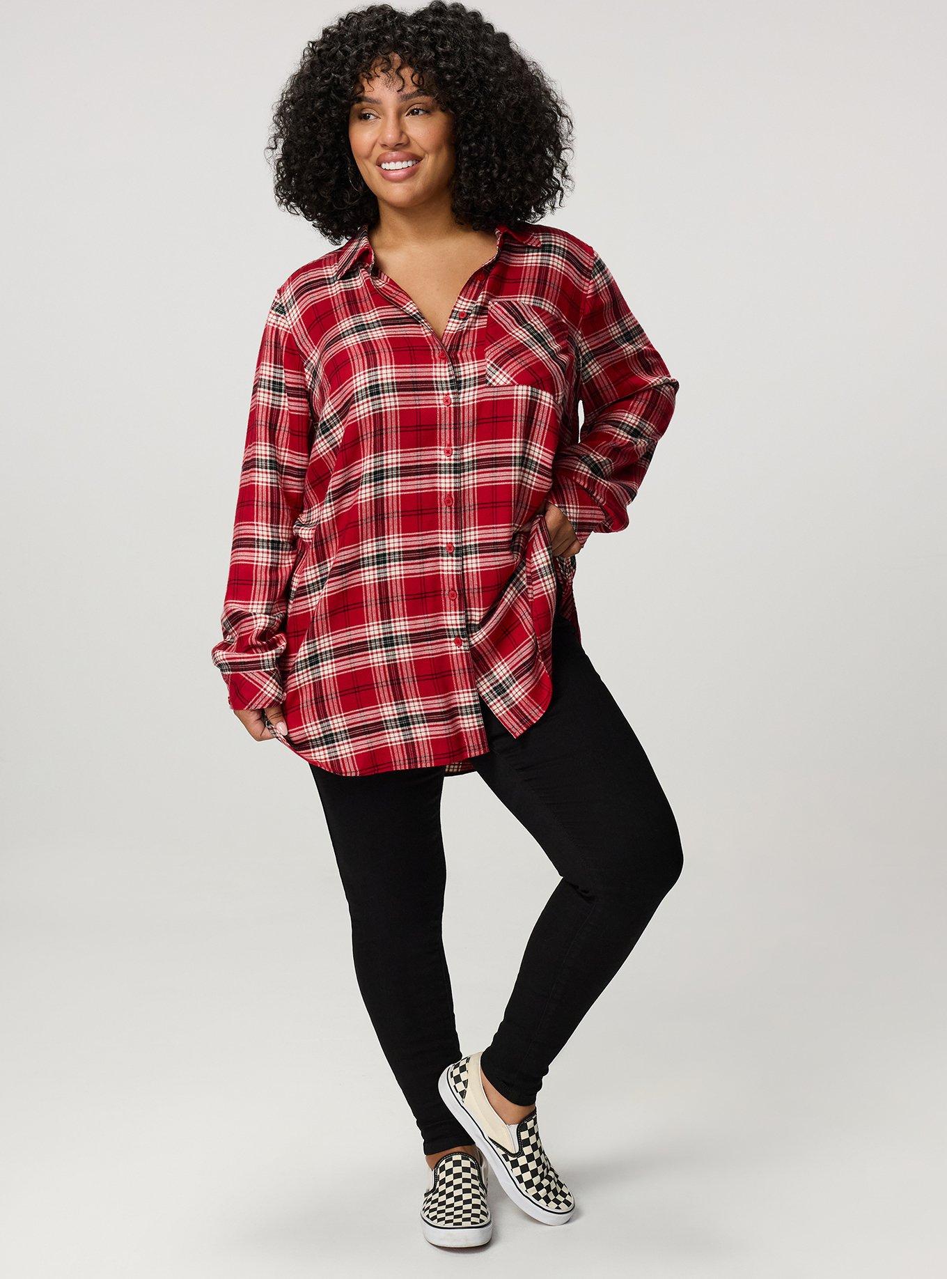 Lizzie Flannel Tunic, MORE PLAID RED, alternate