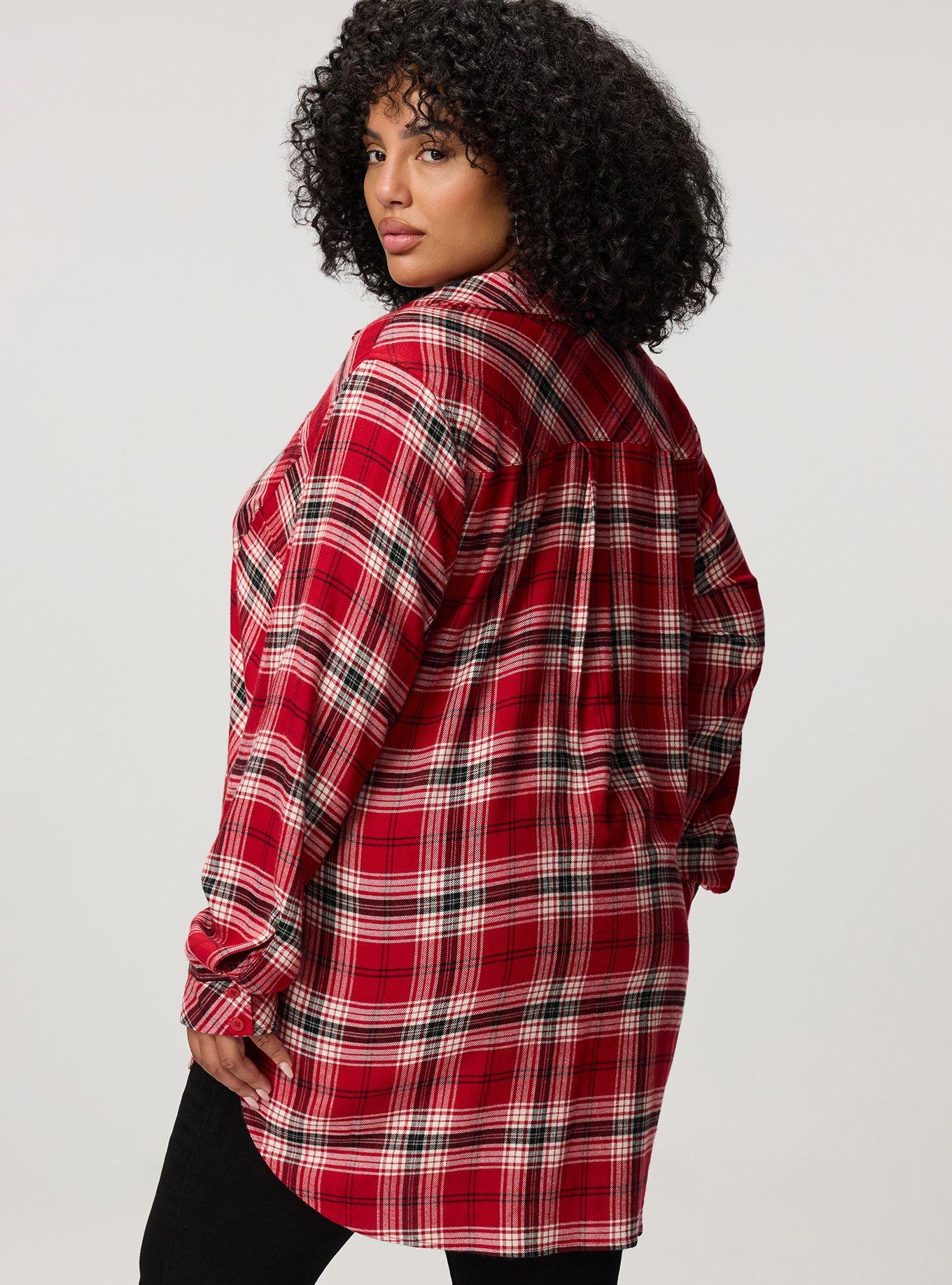 Lizzie Flannel Tunic, MORE PLAID RED, alternate