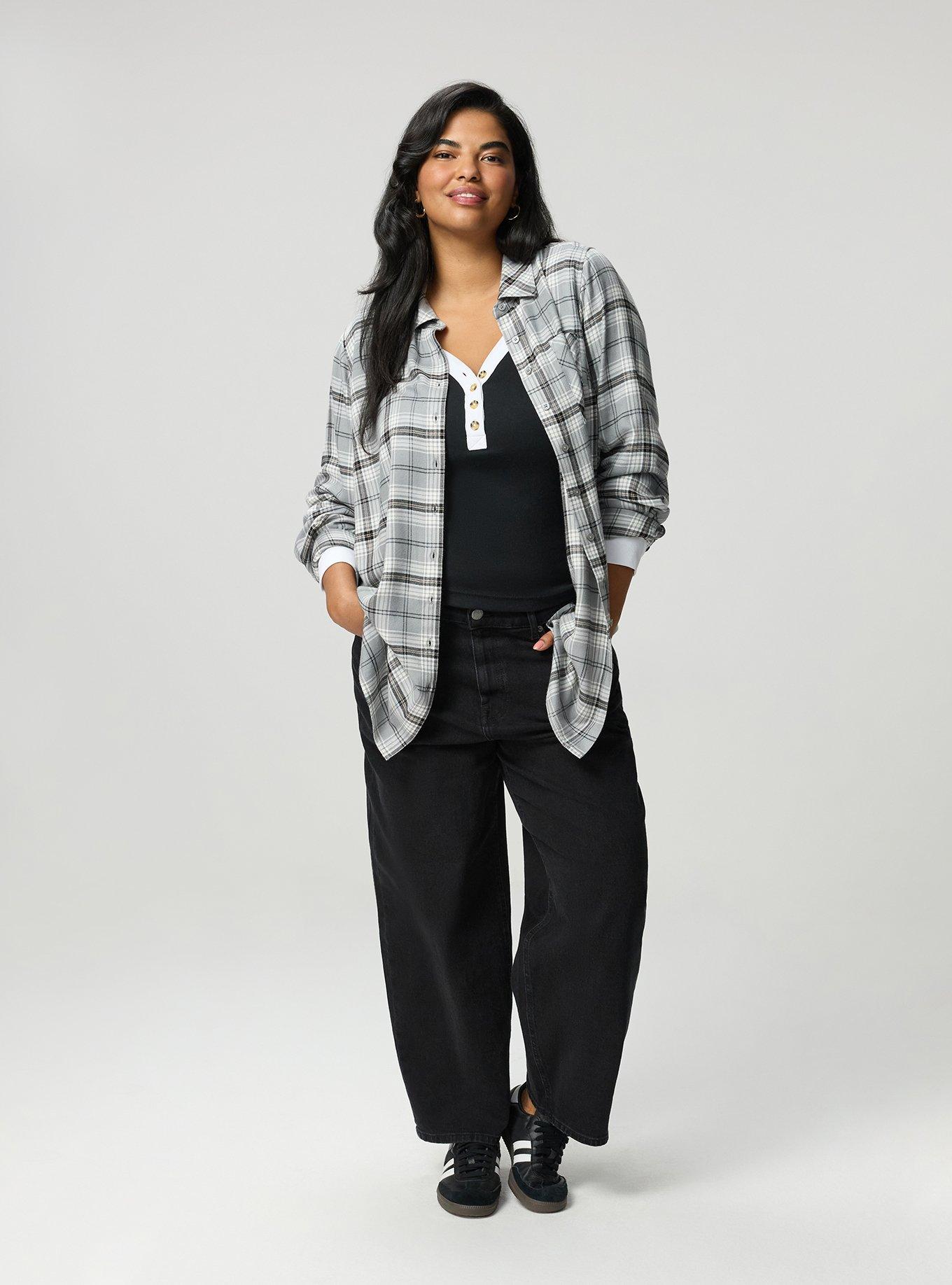 Lizzie Flannel Tunic, MORE PLAID GREY, alternate