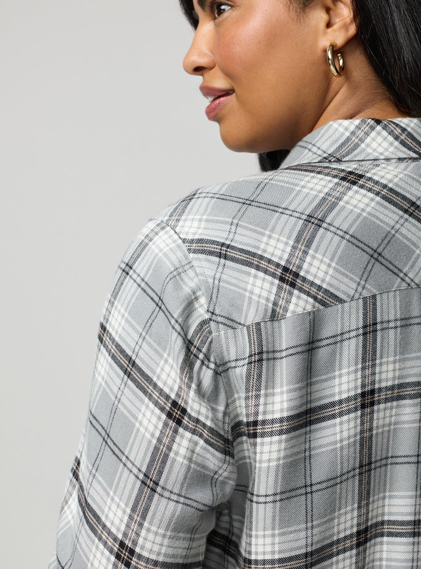 Lizzie Flannel Tunic, MORE PLAID GREY, alternate