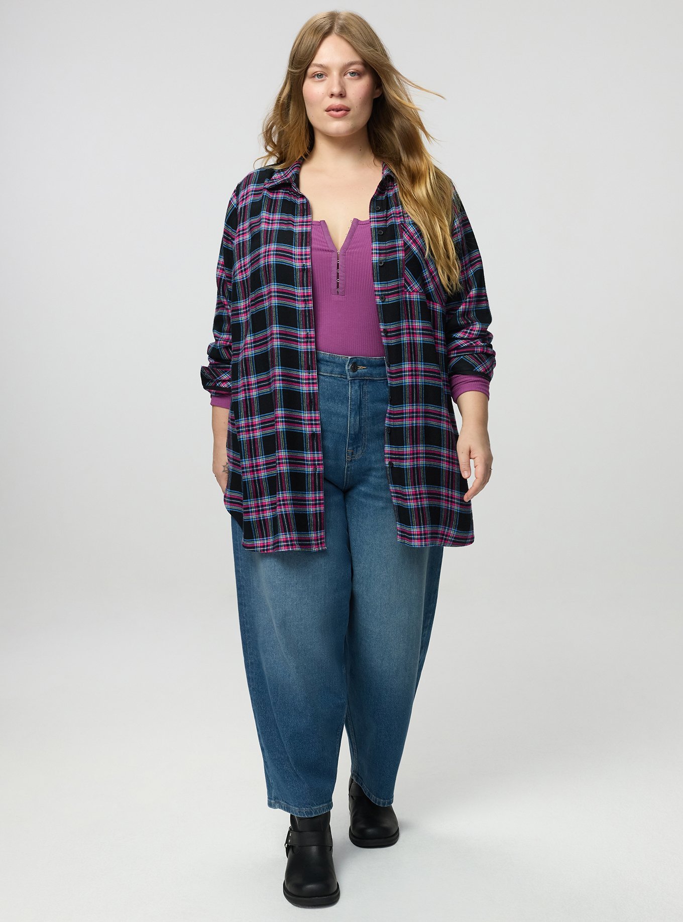 Lizzie Flannel Tunic, EVE PLAID MULTI, alternate