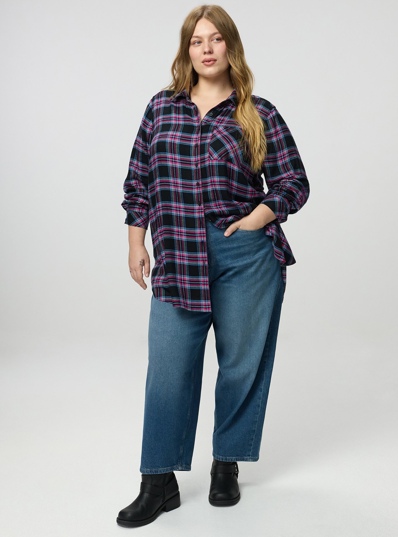 Lizzie Flannel Tunic, EVE PLAID MULTI, alternate