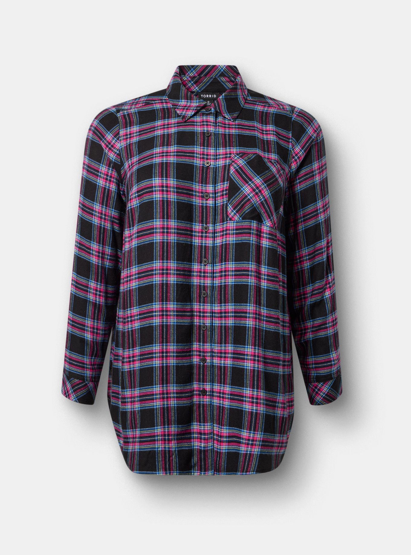 Lizzie Flannel Tunic, EVE PLAID MULTI, flat