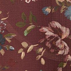 Plus Size Chiffon Ruffle Sleeve Blouse, SECRET GARDEN FLORAL WINETASTING, swatch