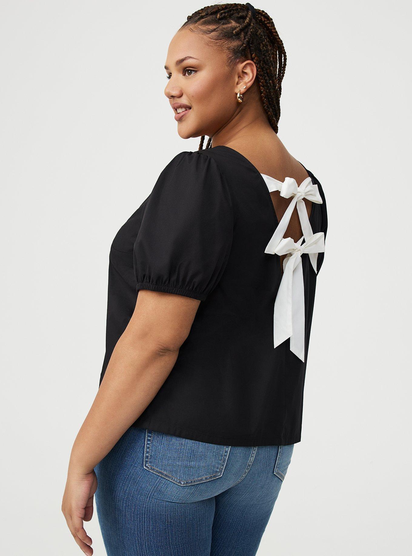 Studio Poplin Back Bow Top