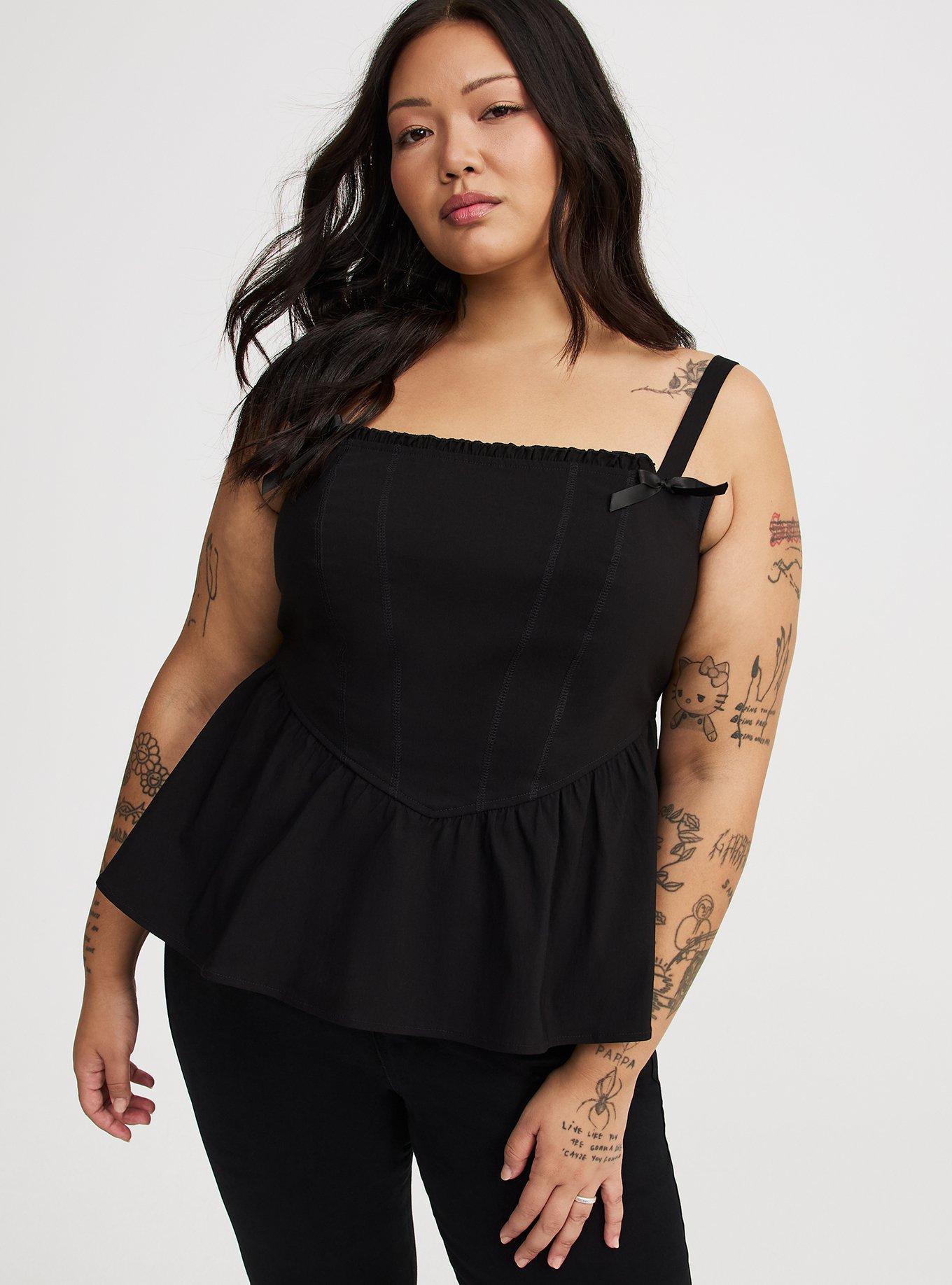 Plus Size - Peplum Corset Bow Top - Torrid