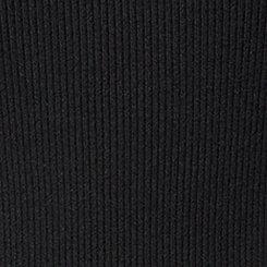 Pointelle Mock Neck Pullover Sweater, DEEP BLACK, swatch