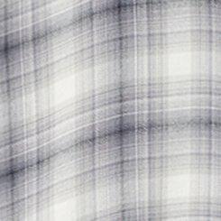 LoveSick Cropped Flannel Top, STONEBROOK PLAID GREY CREAM, swatch