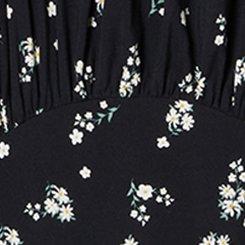 LoveSick Smocked Crop Top, DAISY CLUSTERS DEEP BLACK, swatch