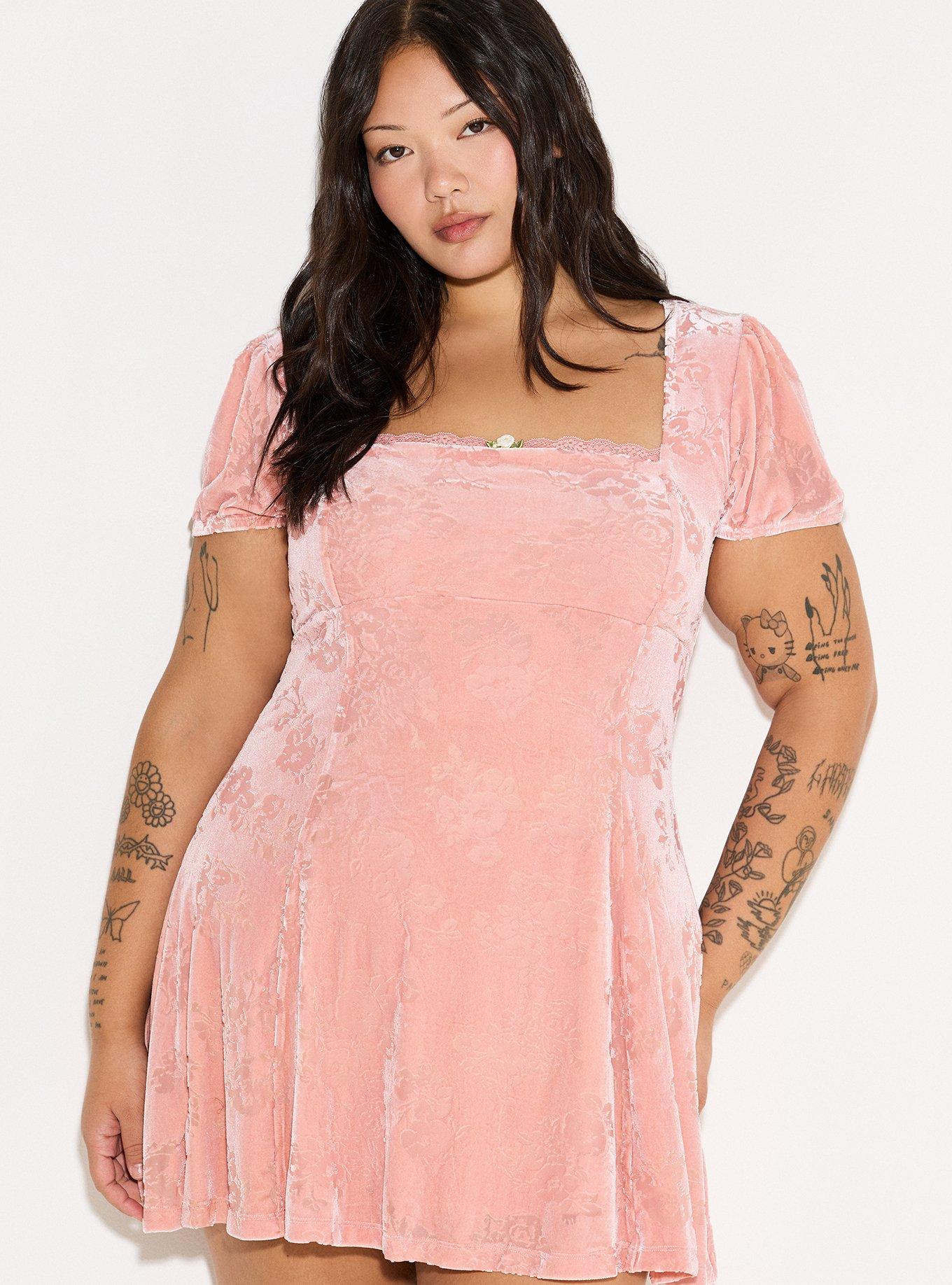 LoveSick Puff-Sleeve Lace Mini Dress