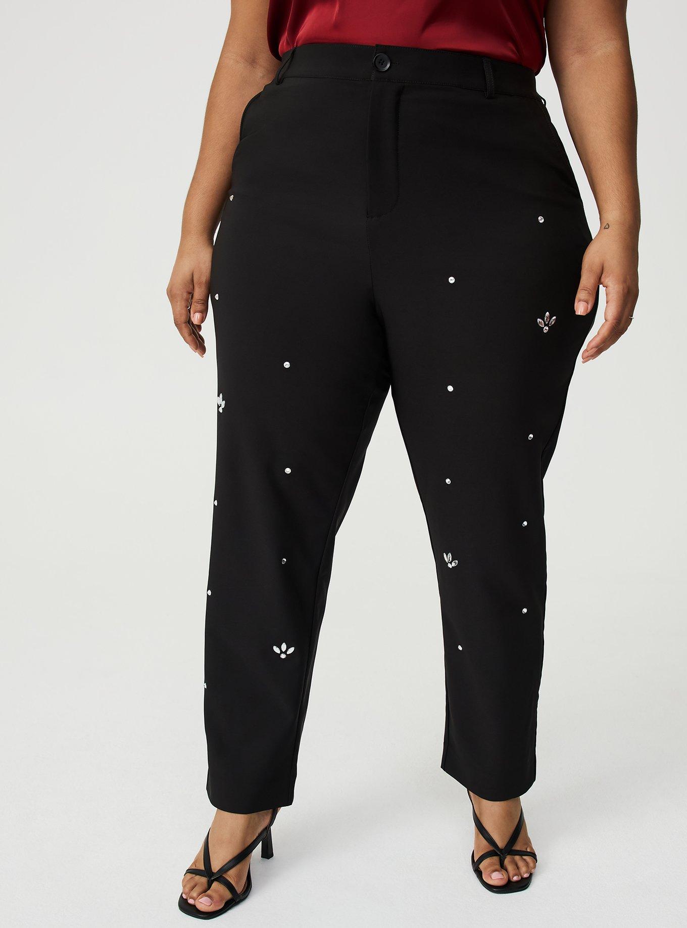 Modern Straight Embellished High-Rise Pant
