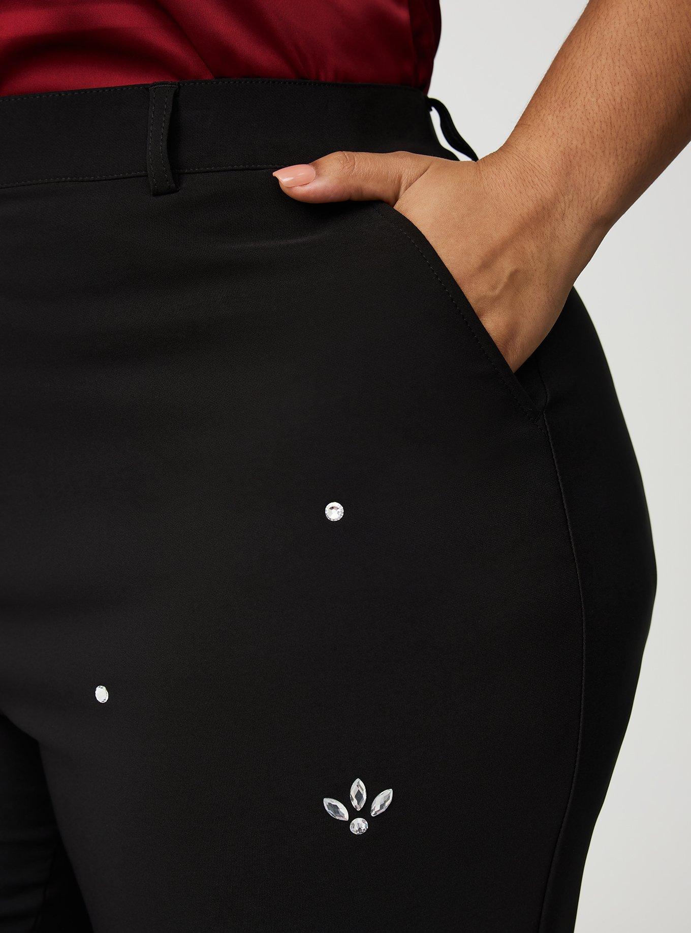 Modern Straight Embellished High-Rise Pant