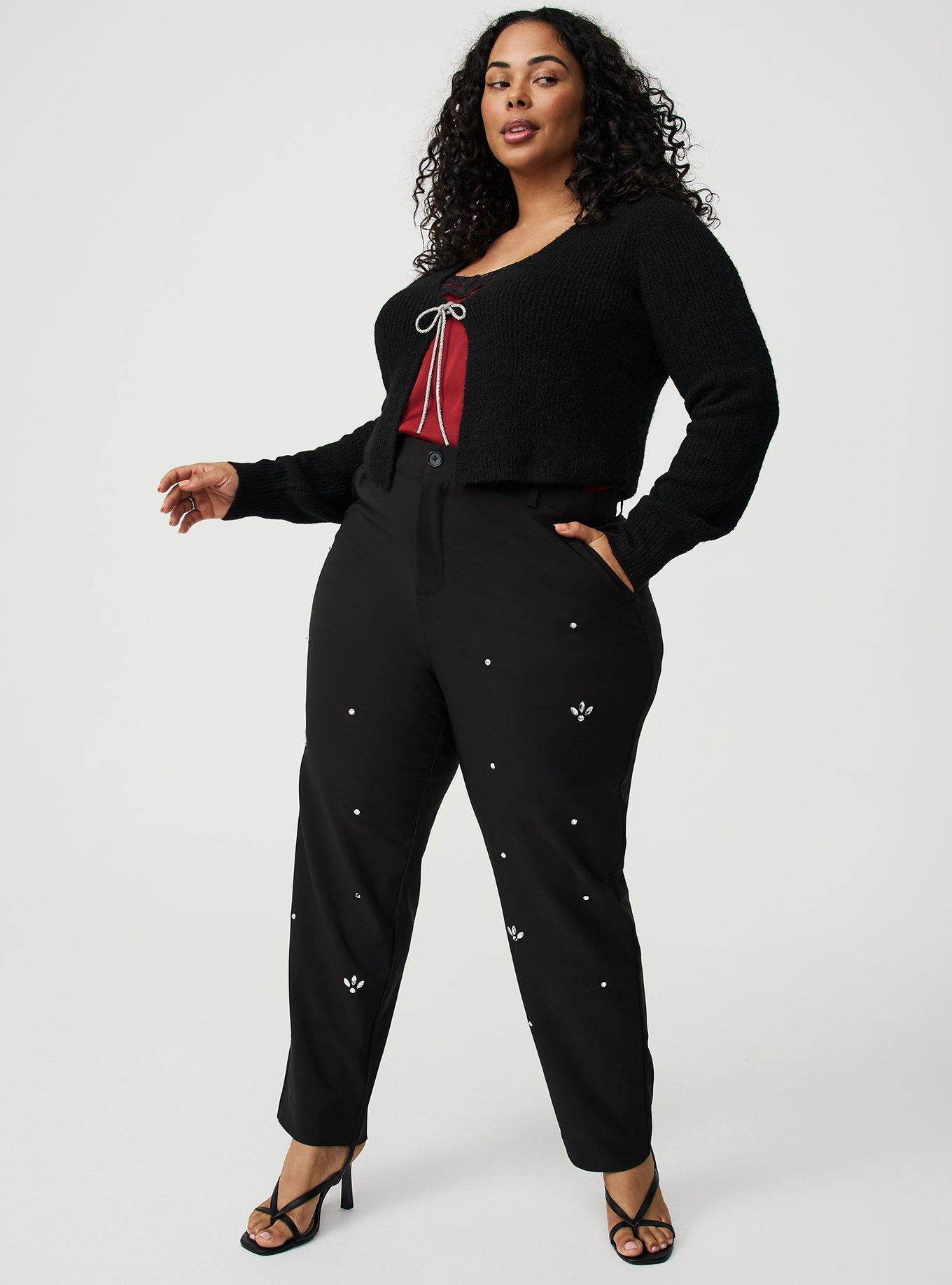 Modern Straight Embellished High-Rise Pant