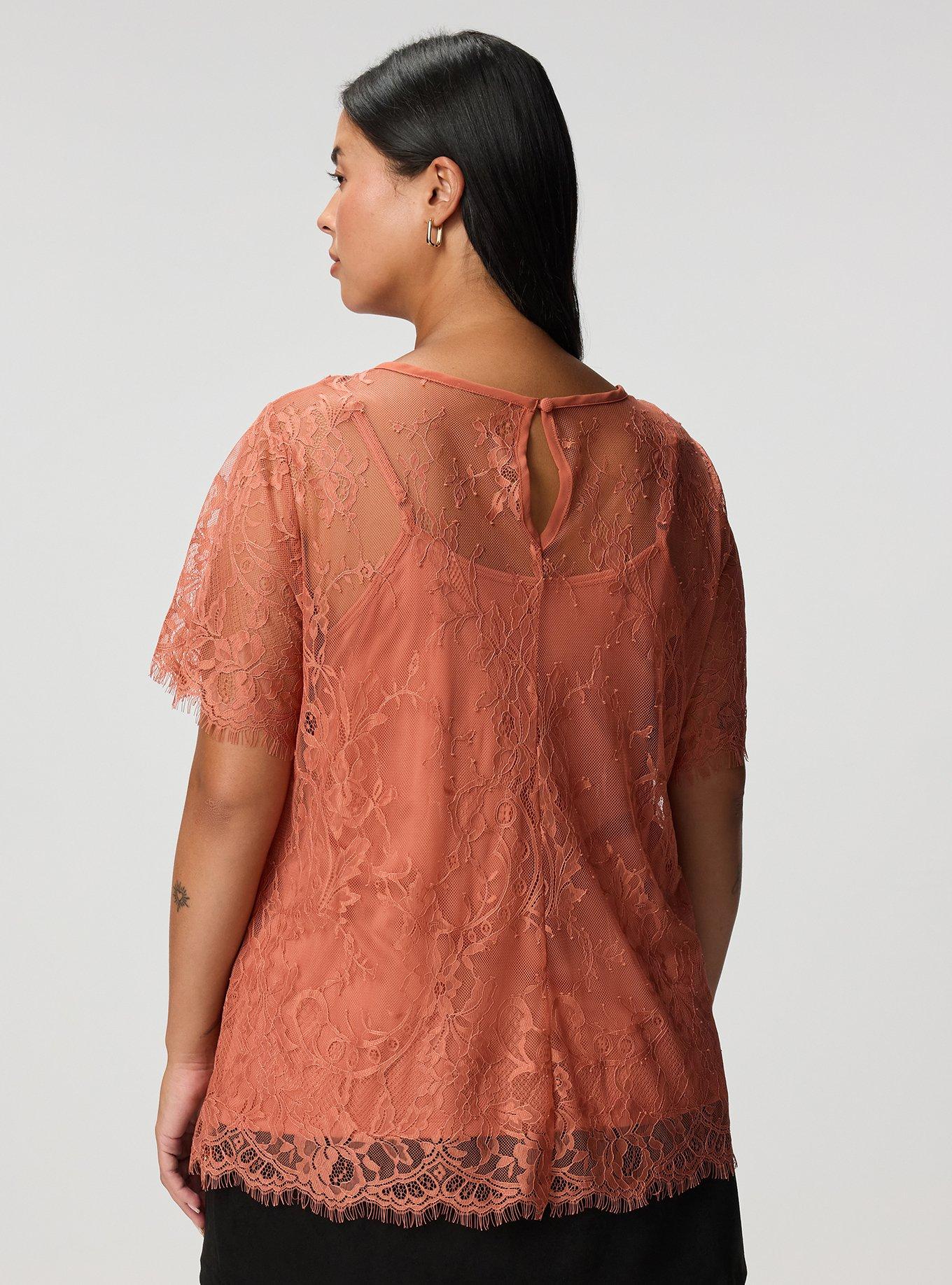 Plus Size Abbey Lace Blouse, ARAGON, alternate